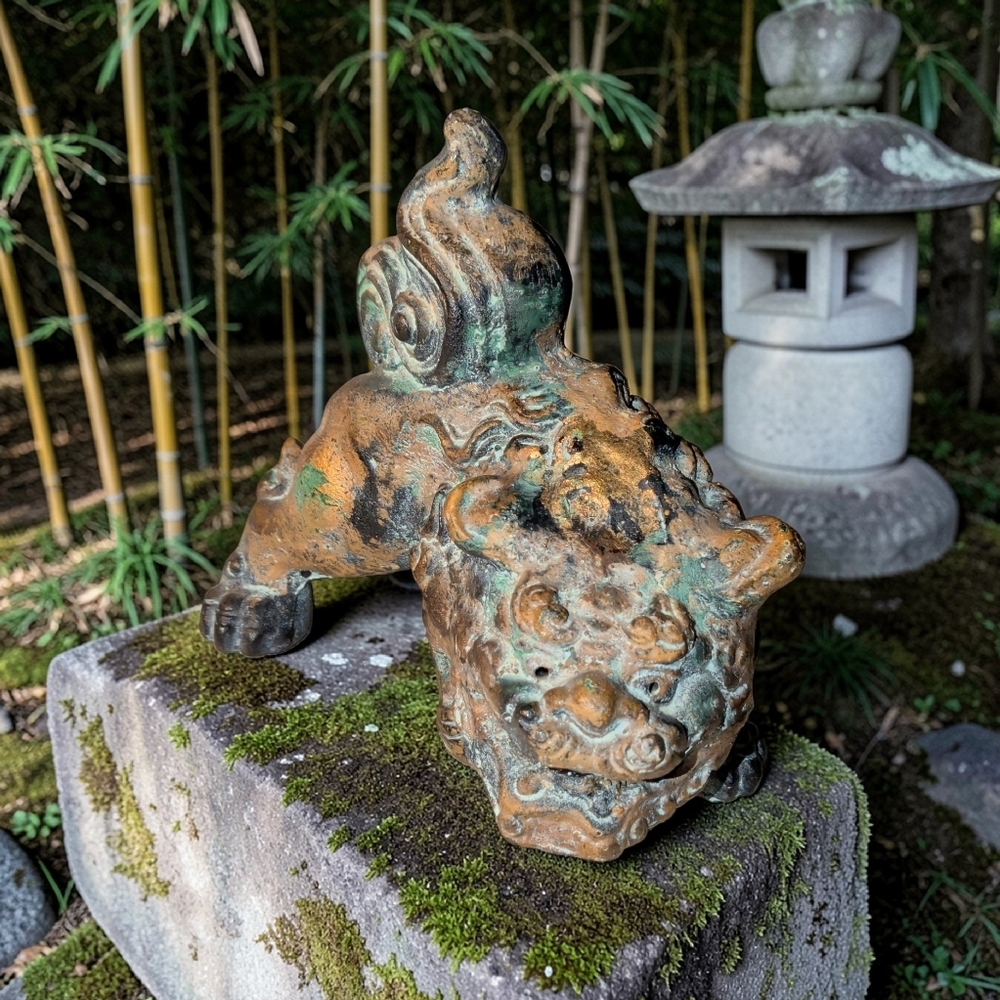 Artisan Ceramic Lion Sculpture in Earthy Tones